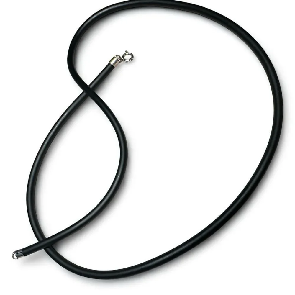 20” Black Cord Necklace - Unisex | 925 Silver Clasp | Minimalist | Great…